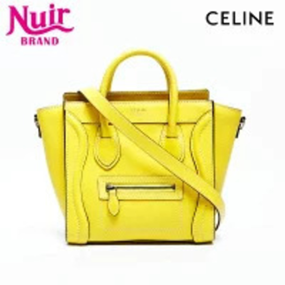 Celine Luggage Leather Handbag Yellow - Picture 1 of 13